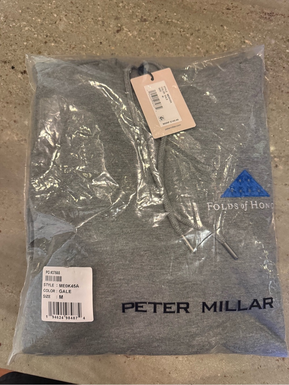 Peter Millar - Folds of Honor Men's Gray Sweatshirt - NWT